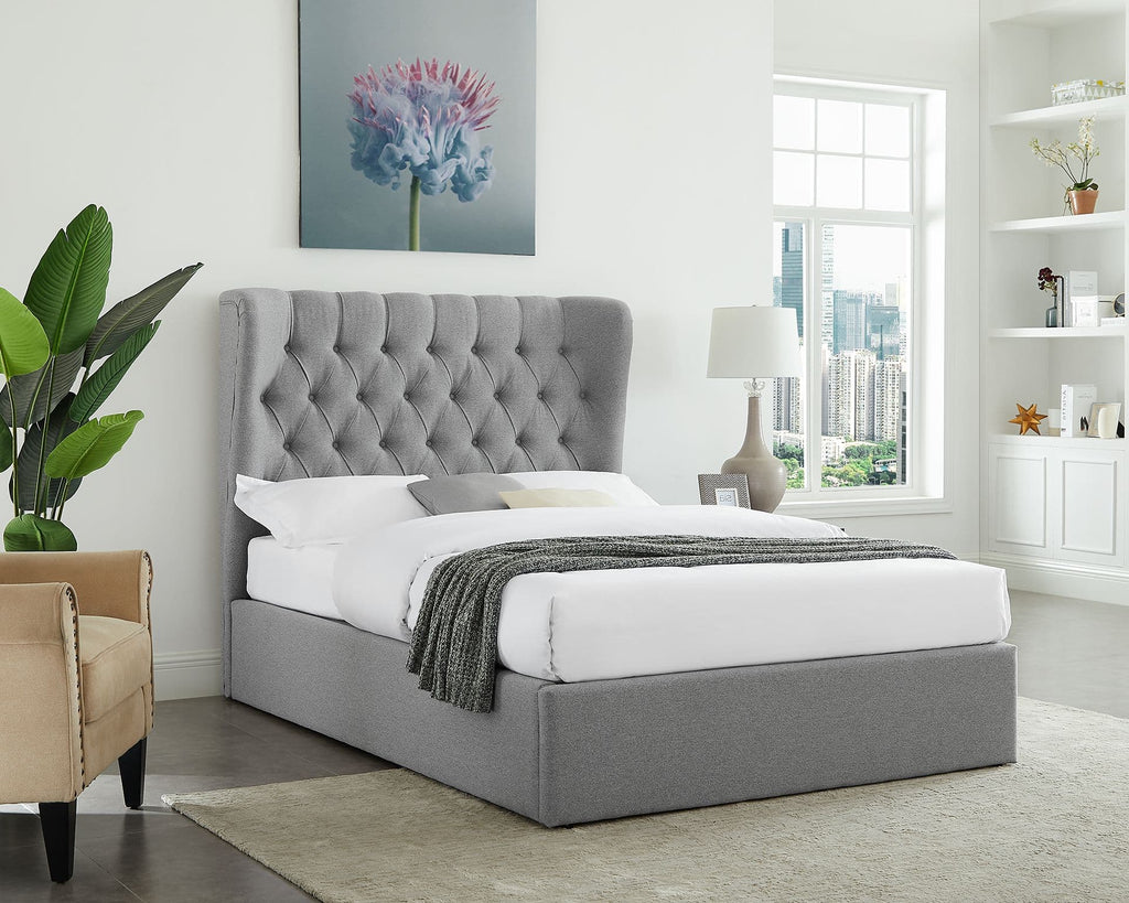 Calypso Ottoman Bed Frame – Double / Velvet Sky – Storage Beds